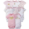 Gerber Baby Girl'S 8-Pack Short Sleeve Onesies Bodysuits, Castle, Newborn