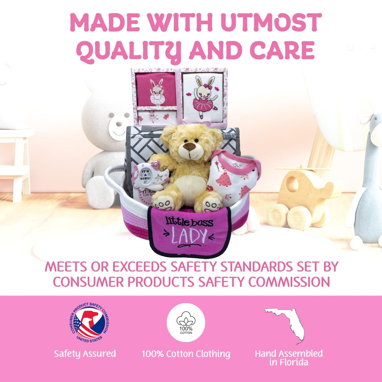 Welcome Home Precious Baby Girl Gift, Newborn Gift Set, Baby Layette Set With New Baby Girl Essentials, Baby Girl Shower Gift Se