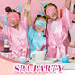 Sintuff 24 Pcs Kids Spa Party Supplies For Girls 6 Spa Party Robes 6 Tote Bags 6 Headbands 6 Eye Masks(Size 12,Sky Blue Birthday