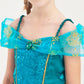 Ikali Princess Dress Up For Girls, Arabian Princess Costume Fancy Dress Kids Toddlers Birthday Party Outfit 7-8 Years Blue
