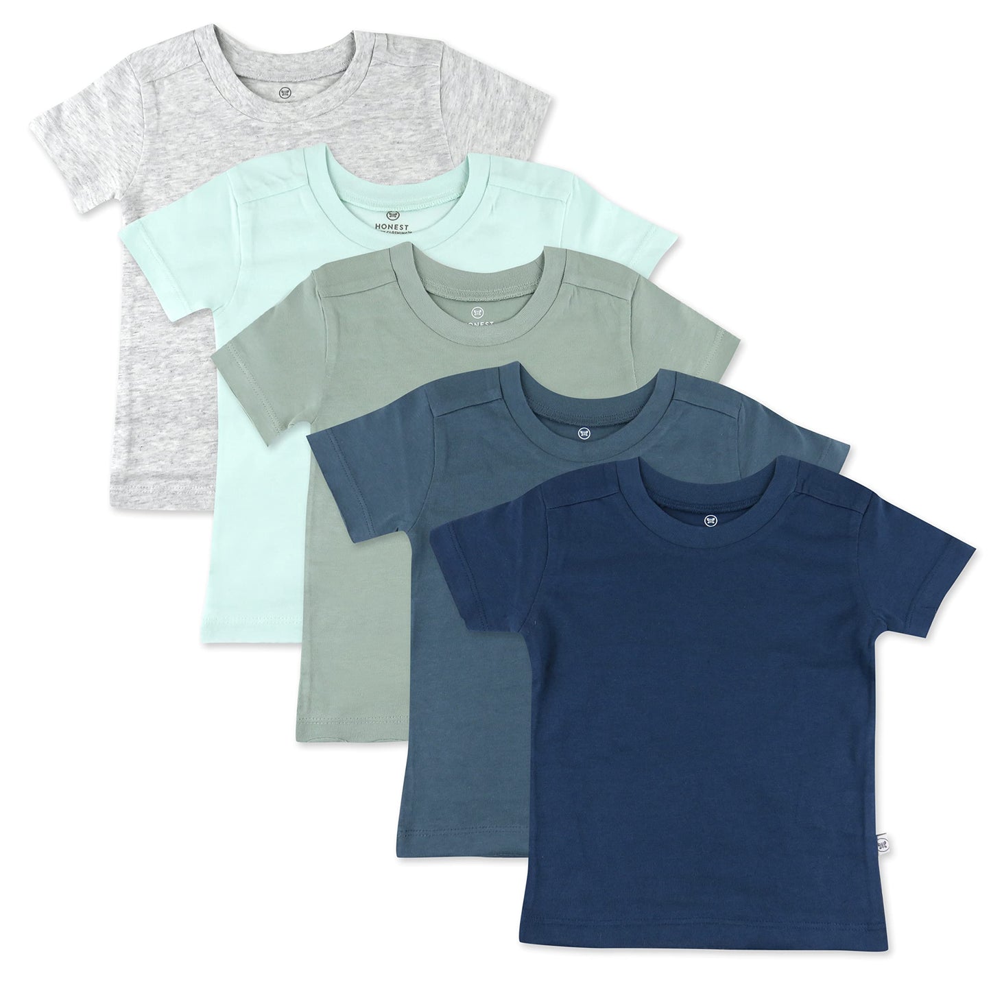 Honestbaby Unisex Baby Multipack Short Sleeve T-Shirt Tee 100% Organic Cotton Toddler, Little Kids Boys, Girls, Infant-And-Toddl