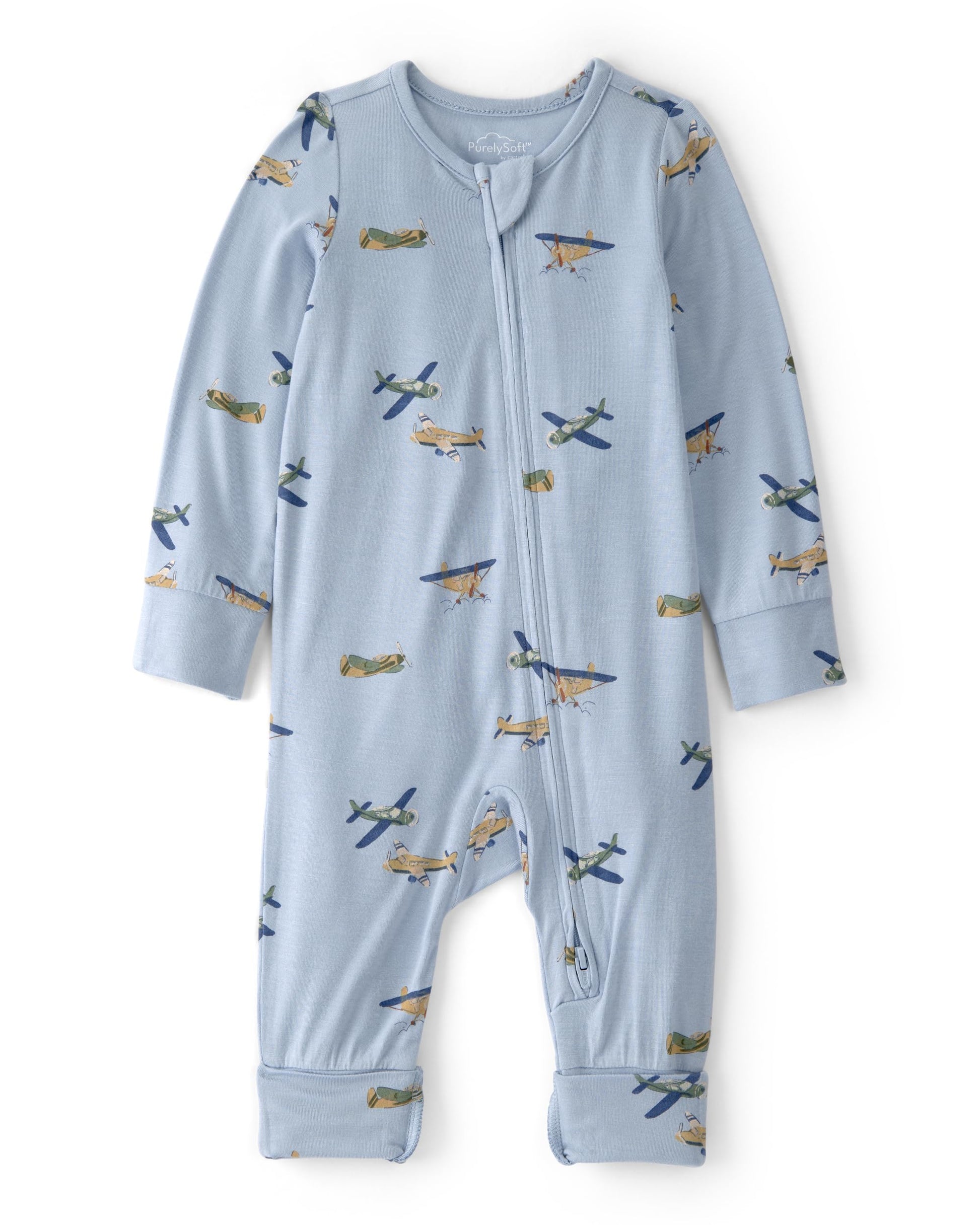 Carters Boy PurelySoft Sleep and Play Pajamas, Vintage Plane, 9M