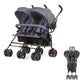 Dream On Me Volgo Twin Umbrella Stroller In Purple, Lightweight Double Stroller For Infant & Toddler, Compact Easy Fold, Large S