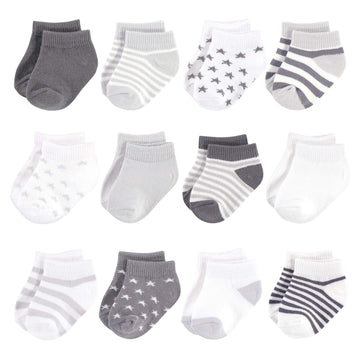 Touched By Nature Baby Boys Touched Nature Unisex Organic Cotton Socks, Cream Charcoal Stars, 0-6 Months Casual Sock, Cream Char
