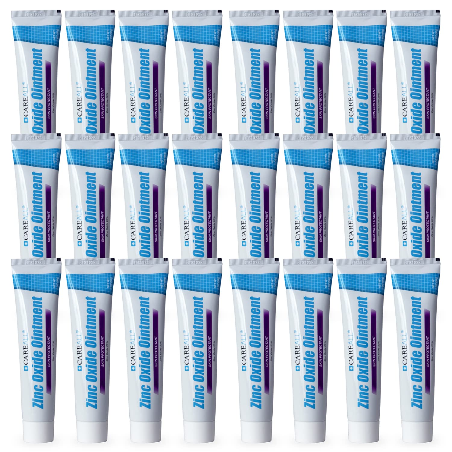 CareAll Zinc Oxide 20% Skin Protectant Barrier Ointment 2 oz (24 Pack), Relieves, Treats and Prevents Minor Skin Irritations due