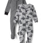 The Children'S Place,Baby Boys,And Toddler Long Sleeve 100% Cotton Zip-Front One Piece Footed Pajama,Dino 2-Pack,0 Months,3 Mont