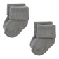 Hudson Baby Unisex Baby Cotton Rich Newborn And Terry Socks, Solid Gray White, 0-6 Months