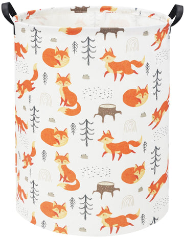 Tibaolover Foxes Kids Laundry Basket Baby Hamper Foxes Toy Storage Bin For Boys Room Decor Baby Nursery Hamper Gift Baskets For