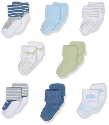 Luvable Friends Baby Boys Newborn And Terry Socks, Safari, 6-12 Months Us