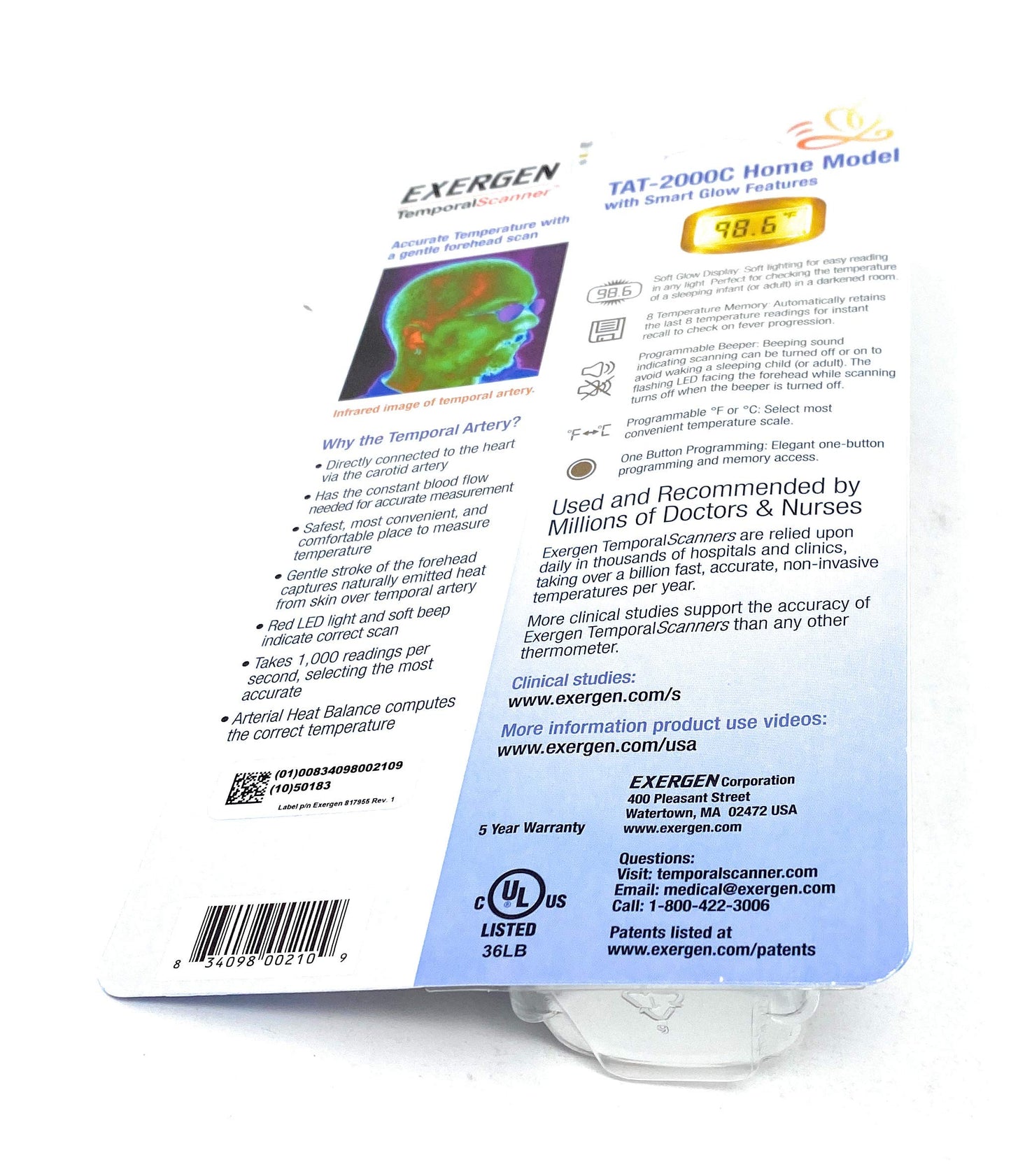 Exergen Temporal Artery Thermometer Model# Tat-2000C