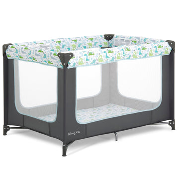 Dream On Me Zodiak Portable Playard In Grey And Green, Lightweight, Packable And Easy Setup Baby Playard, Breathable Mesh Sides