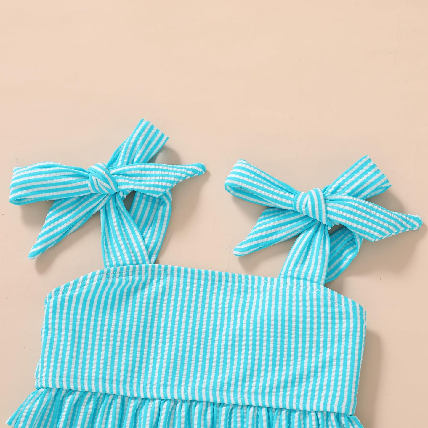 Younger Tree Toddler Girls Two Pieces Swimsuit Color Block Stripe Swimwear Summer Beach Bathing Suit 18M-5T(Blue 12-18 Months)