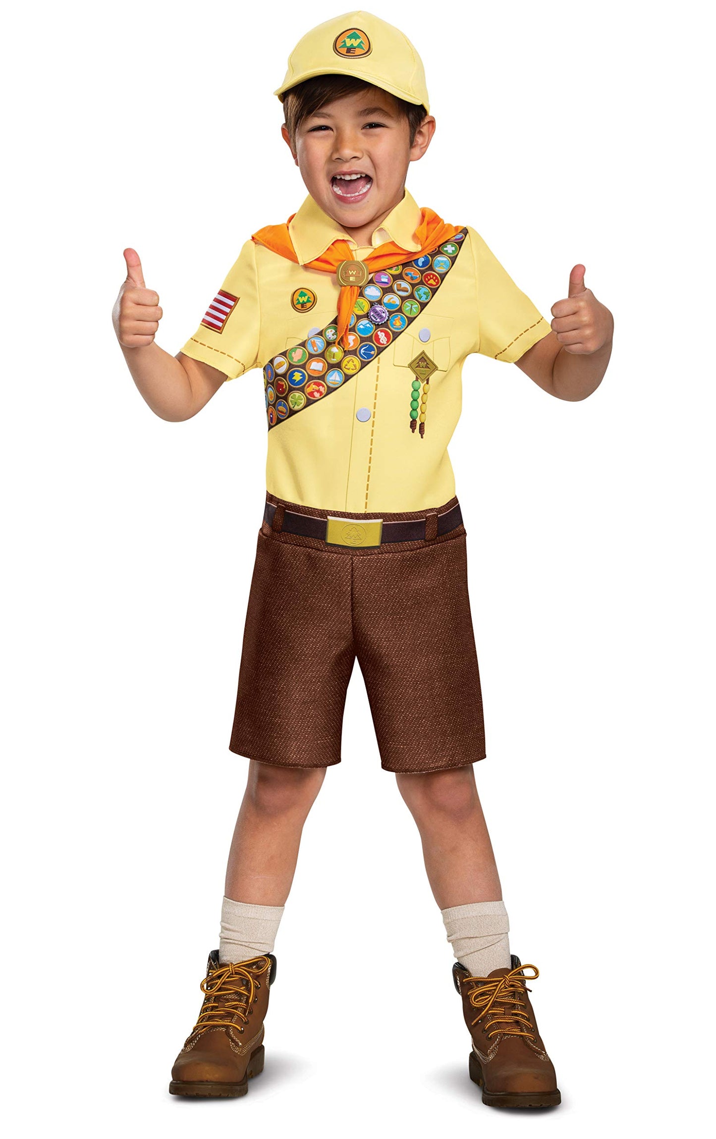 Disguise Russell From Up Costume, Disney Pixar Movie Inspired Character Outfit For Kids, Classic Child Size Small (4-6) Brown (1