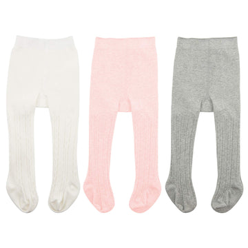 Zando Baby Girls Tights Soft Cable Knit Tight Leggings For Baby Big Girls Toddler Seamless Socks Infant Pants Stockings Ivory Wh