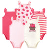 Touched By Nature Unisex Baby Organic Cotton Bodysuits, Strawberries, 3-6 Months