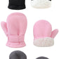 Baby Toddler Mittens Boys Girls Winter Outdoor Gloves Kids Easy-On Fleece Warm Mittens Black Gray Pink 3 Pairs L(2-4 Years)
