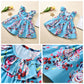 Fioukiay Toddler Baby Girls Floral Casual Dresses Clothes Holiday Beach Sundress Skirts Spring Overall Outfits(Blue&Floral,0-6Mo
