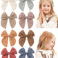 Doboi 8Pcs Baby Girls Hair Clips Fable Hair Bows Cotton Linen Bows For Girls Hair Accessories For Baby Toddlers Kids (Includes B