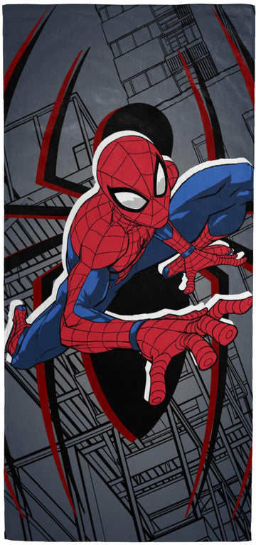 Jay Franco Marvel Spiderman Bath Pool Beach Towel - Kids Grey Super Soft & Absorbent 100% Cotton Towel, Measures 28 X 58