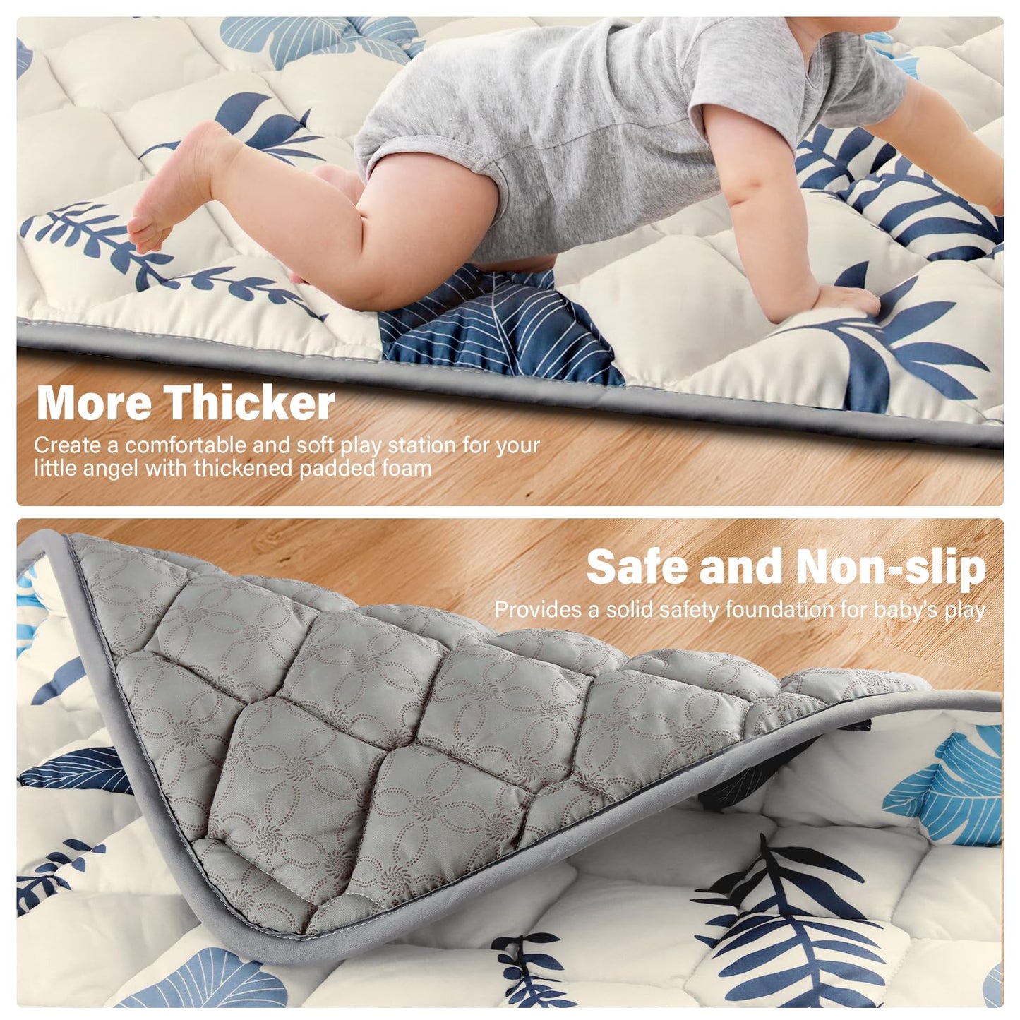 Baby Play Mats For Floor, 50X50 Playpen Mat, Thicken Cushioning Padding Foam Playmate For Baby And Toddlers Infants, Non-Slip &