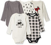 Hudson Baby Unisex Baby Cotton Long-Sleeve Bodysuits Moose 5-Pack, 3-6 Months