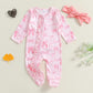 Ayalinggo Valentines Baby Girl Outfit Bowknot Heart Footie Romper Long Sleeve Onesie Newborn Christmas Clothes (Little Pink, 12-