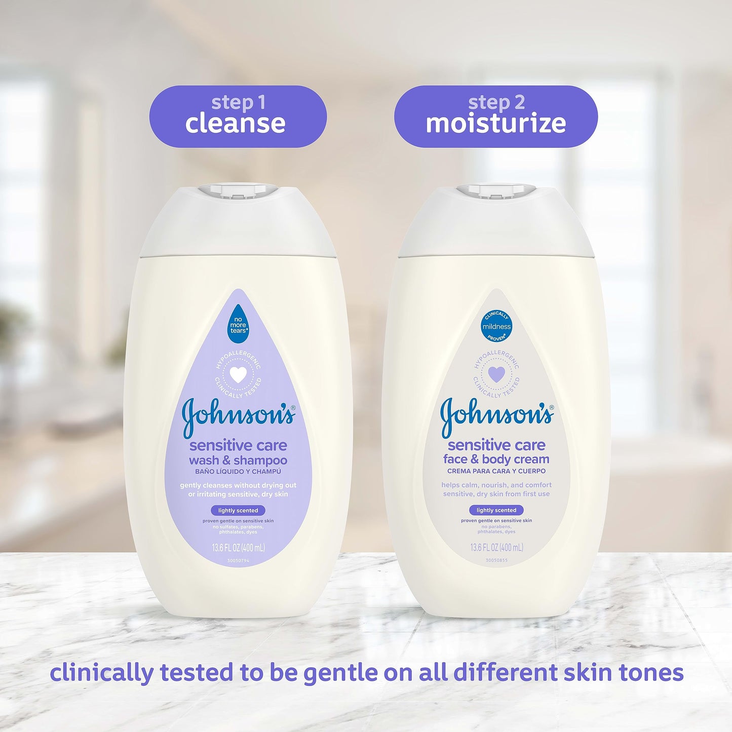 Johnson'S Baby Sensitive Care Face & Body Baby Cream, Daily Moisturizing Baby Cream To Nourish & Comfort Dry, Sensitive Skin, Li