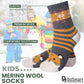 Children'S Winter Warm Wool Solid Color Socks Kids Boy Girls Thermal Crew Socks 6 Pairs (6 Pairs Snowflake Animal, 8-12 Years)