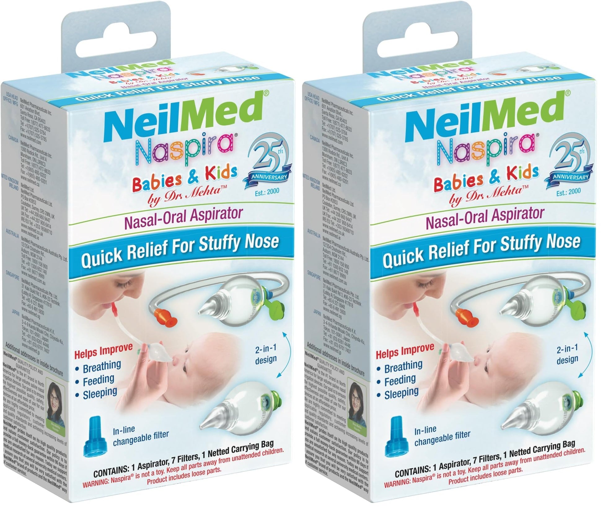Neilmed Naspira Nasal-Oral Aspirator (Pack Of 2)