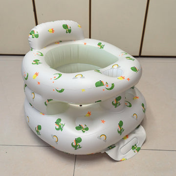 Inflatable Seat Babies,Floor Seats for Sitting Up Built in Air Pump3 Months & Up Baby-Cartoon Bear(Dinosaur)