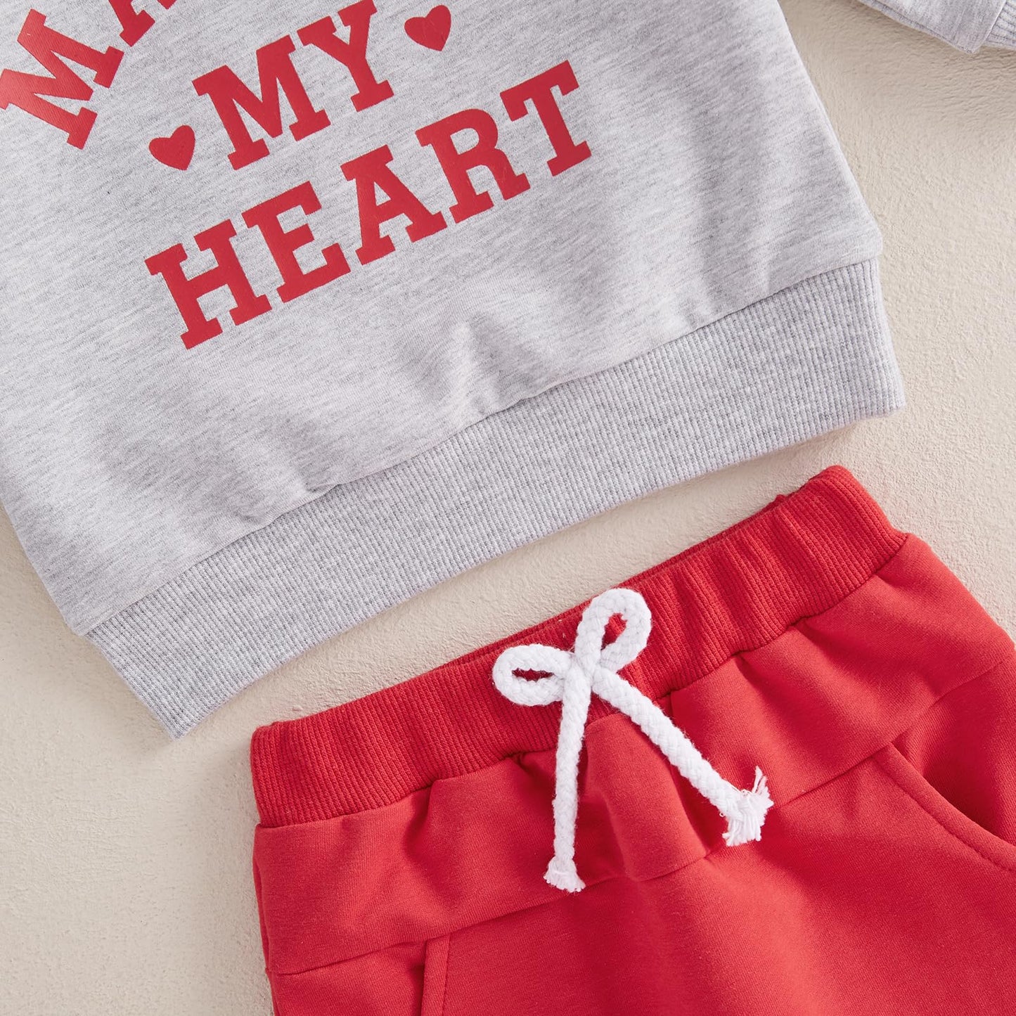 Kupretty Toddler Baby Boy Clothes Valentines Day Outfit Graphic Long Sleeve Crewneck Sweatshirt + Joggers Pants Sets (Mama'S My