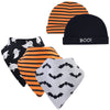Hudson Baby Unisex Baby Cotton Bib And Headband Or Caps Set, Ghost, One Size