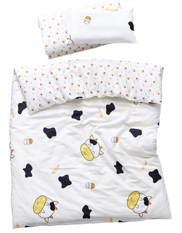 Meju Cow Milk Bottle 100% Cotton Duvet Cover 43' X 59' + Pillowcase 13' X19' Bedding Set With Zipper Closure For Baby Toddle