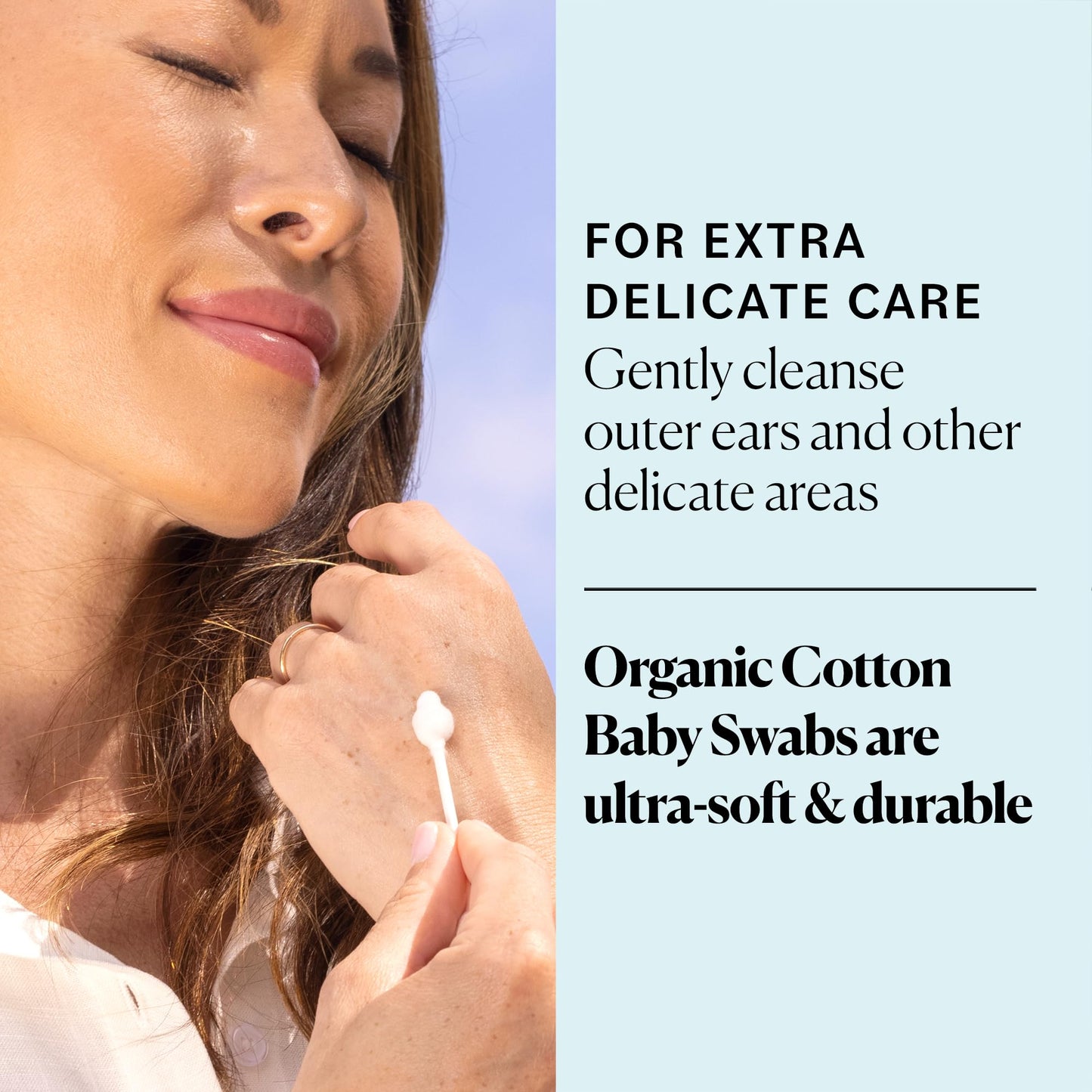 Sky Organics - Organic Baby Cotton Swabs, 180 Ct. - Ultra Soft Baby Safe Tips - Strong & Durable - Hypoallergenic - Chlorine Fre