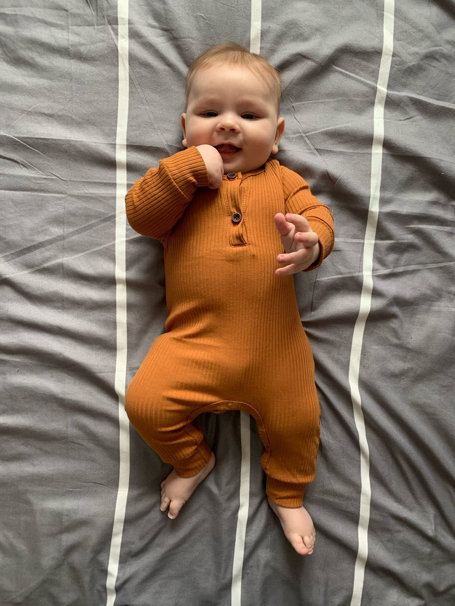 Eghunooy Baby Boy Girl Solid Color One Piece Romper Jumpsuit Outfits Clothes (0-3 Months) Yellow