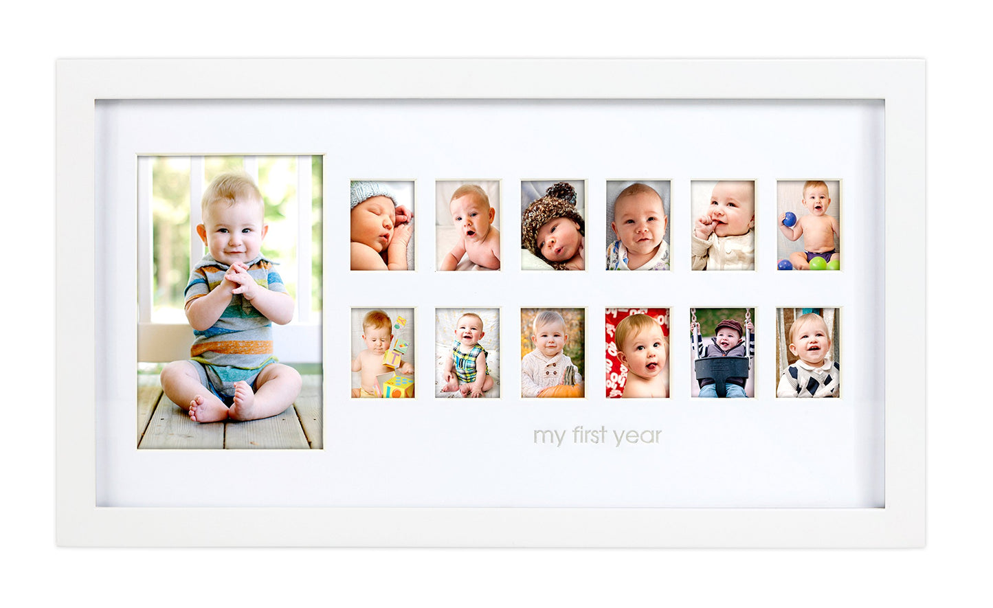Pearhead My First Year Photo Moments, Baby'S First Twelve Months Photo Collage And Gender Neutral Keepsake, Ideal For Baby Showe