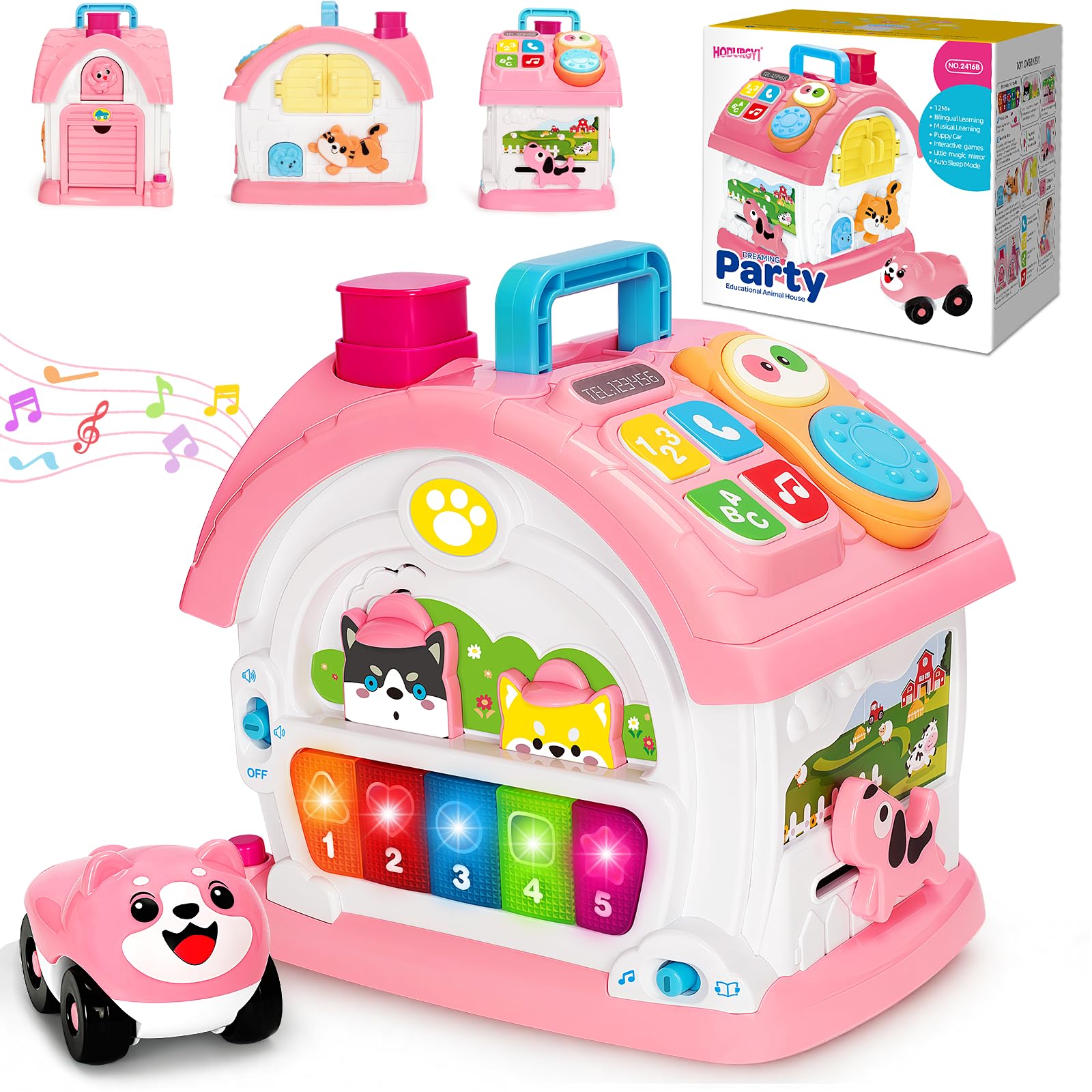 Montessori Toys for 1 Year Old Girls, Christmas First 1st Birthday Gifts for Girls, Musical Learning House Baby Toys for Ages 6 
