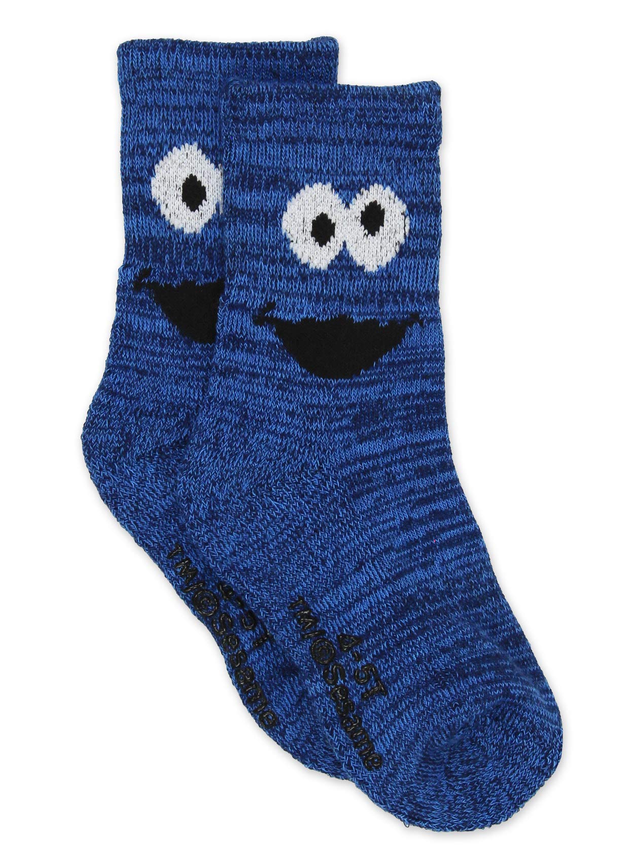Sesame Street Elmo Baby Toddler Boys Girls 6 Pack Crew Socks With Grippers (4-5T, Multicolor)