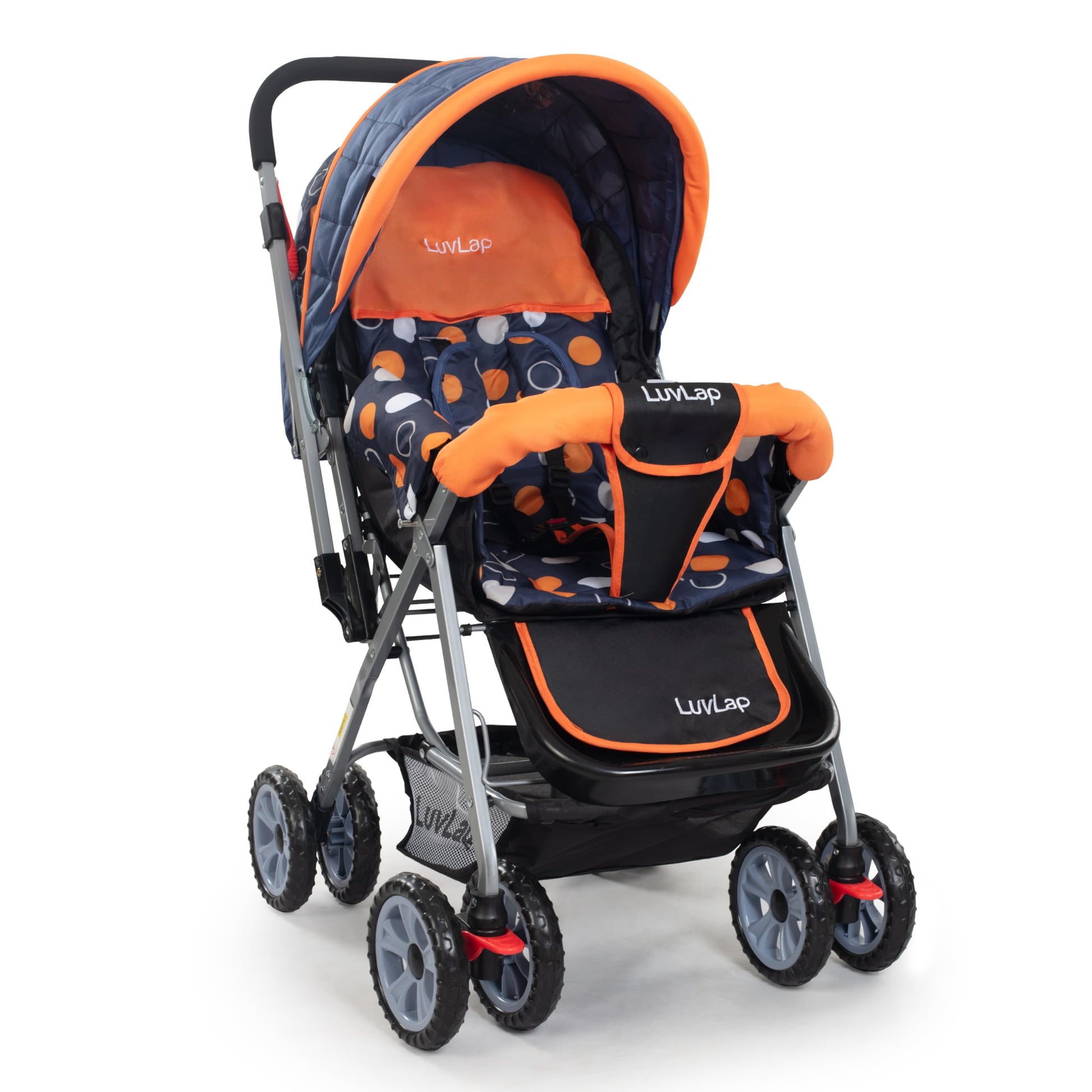 Luvlap Sunshine Baby Stroller/Pram For 0 To 3 Years, New Born/Toddler/Kid, 5 Point Safety Harness, Adjustable Backrest, 360 Swiv