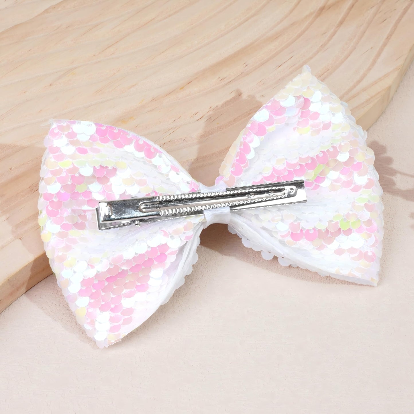 C  Llot Party Festival Baby Girls Sparkling Bows Clips Glitter Sequins 5' Hair Bows Alligator Hair Clips For Girls Baby Childre