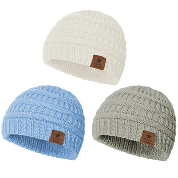 Durio Toddler Hat Boy Knit Winter Hat Thick Warm Beanie Hat Cozy Toddler Boy Winter Hat Cute Hats For Toddler Boys A Light Grey