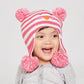 Langzhen Toddler Kids Infant Winter Hat,Earflap Knit Warm Cap Fleece Lined Beanie For Baby Boys Girls (Cat -Rose, 6-12 Months)