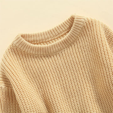 Afunbaby Baby Girl Boy Knit Sweater Blouse Pullover Sweatshirt Warm Crewneck Long Sleeve Tops For Infant Toddler (4-5T,A-Cream)