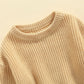 Baby Girl Sweaters Oversized Knit Sweatshirt Warm Crewneck Long Sleeve Tops Blouse For Infant Toddler Girl (A-Cream, 6-9 Months)