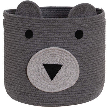 Vk Vkliving Cotton Rope Bear Animal Basket Foldable Large Woven Storage Basket Baby Nursery Cute Laundry Hamper For Toys,Blanket