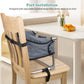 Booster Seat For Dining Table: Portable Toddler Booster Chair With Safety Buckle And Height Adjustable, Foldable Baby Feeding Ch