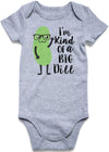 Unicomidea Baby Boys Clothes 6-9 Months Cute Infant Girls Cotton Outfit I'M Kind Of A Big Dill Romper Short Sleeves Baby Letter