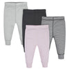 Gerber Baby Girls Multi-Pack Active Pants Set, Pink Stripe, 6-9 Months