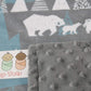 Baby Car Seat Canopy Cover - White Bear And Trees