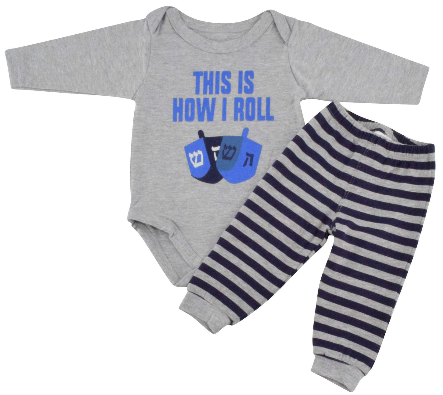 Unique Baby Boys This Is How I Roll Hanukkah Layette Set Cap (18 Months)
